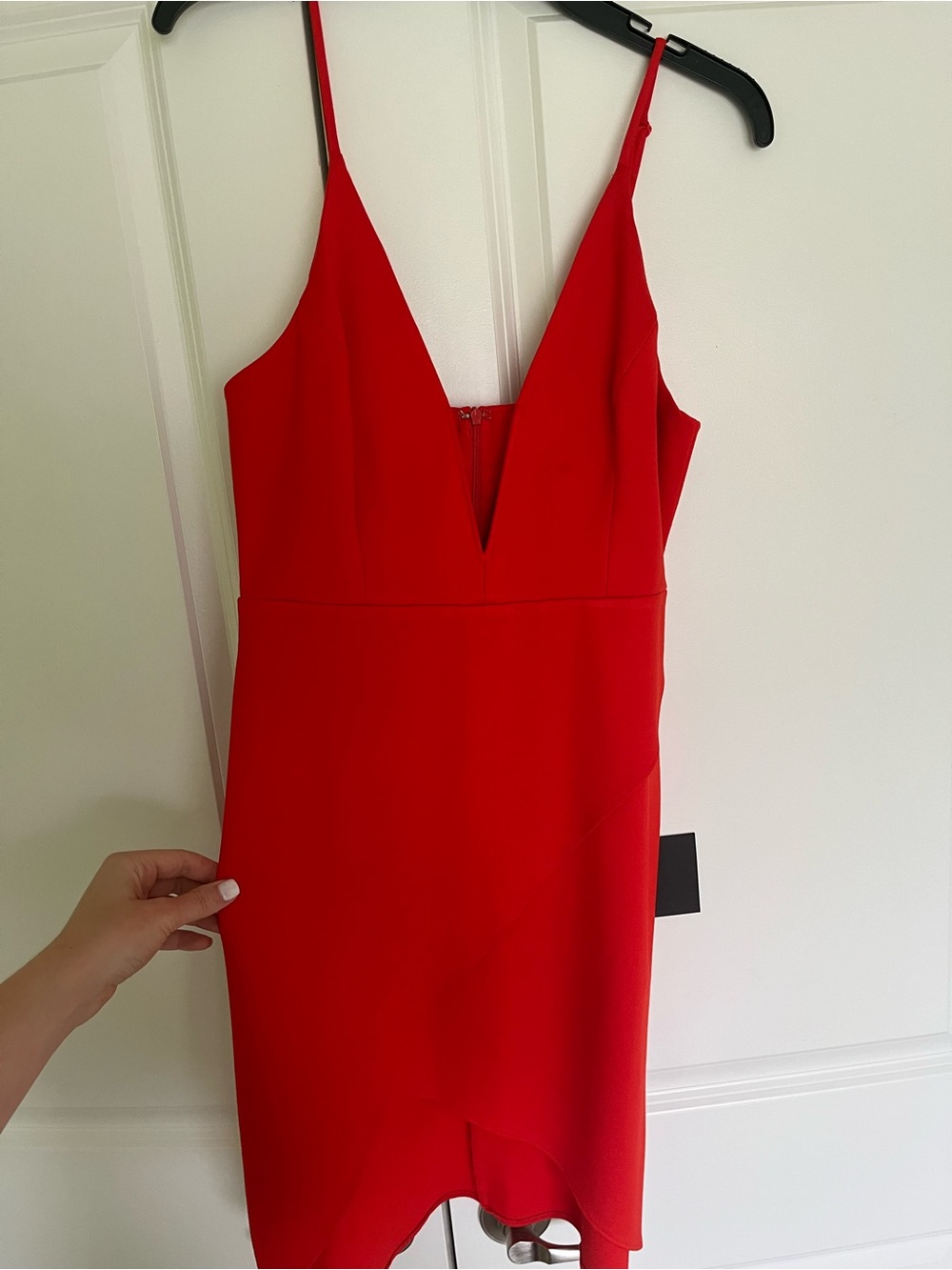 Lulu's Red V-Neck Spaghetti-Strap Mini Dress